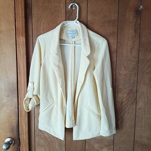 Haute Monde Yellow Open Front Blazer Jacket Women’s Size Small Lightweight